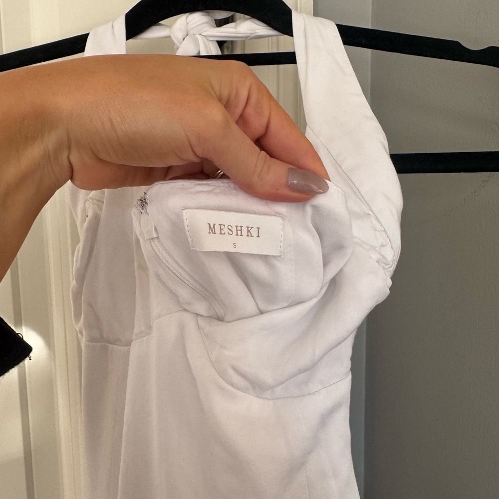 Meshki Harriette Halter Midi Dress in white. - Picture 2 of 5